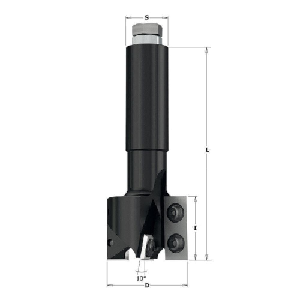 F453 Wendeplatten-Nutfräser mit Einbohrschneide HW - D40x29,5 L100 S=20 Z2+2