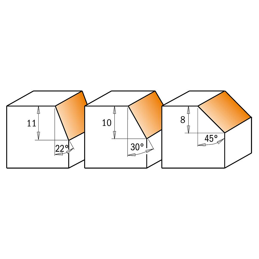 IGM F042 Wendeplatten-Fasenfräser HW - 22° D25x11 L65 S=6