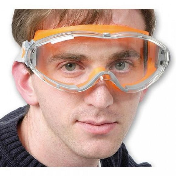 Uvex ULTRASONIC geschlossene Brille, durchsichtige Sichtscheibe, orange grau