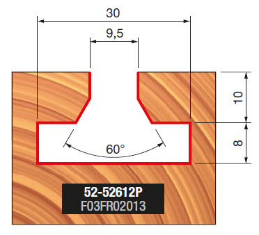 Freud T-Nutfräser Schaft 12 mm 30 x 18 (Durchmesser x Schnitthöhe (h))