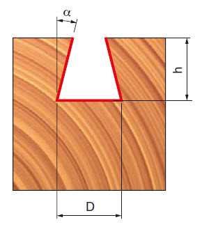 Freud Zinkenfräser Schaft 6 mm 14° x 12,7 (Winkel x Durchmesser)