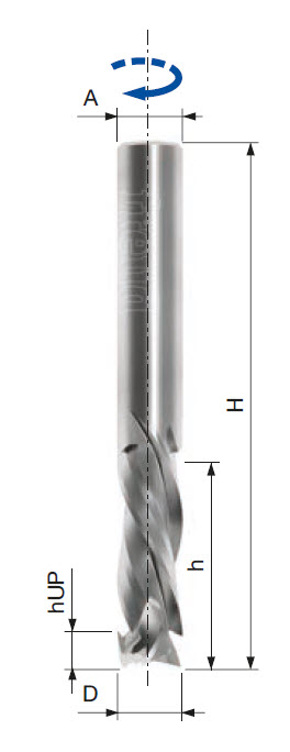 Freud Schlichtfräser - rechtsschneidend mit Kompression Z3+3 Ø 8 mm x h22 mm x H70 mm x S8 mm x S in