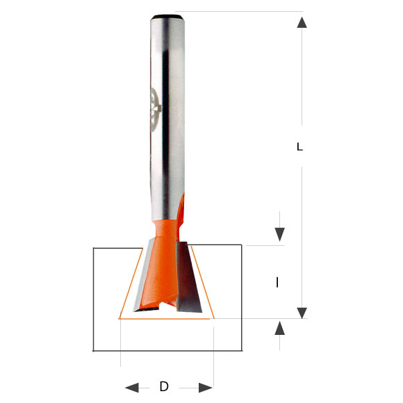 CMT C818 Zinkenfräser - D11,1x15,9 L60,3 8° S=6,35 HW