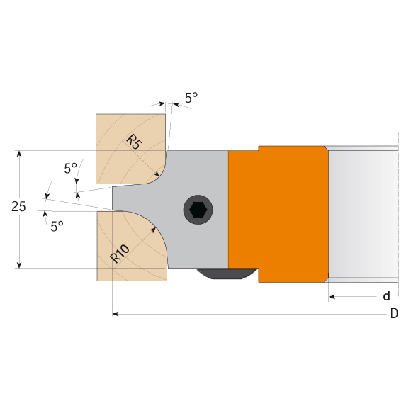 Multiprofil-Messerkopf R5-R10 MAN - D113 d30 Z2 ALU