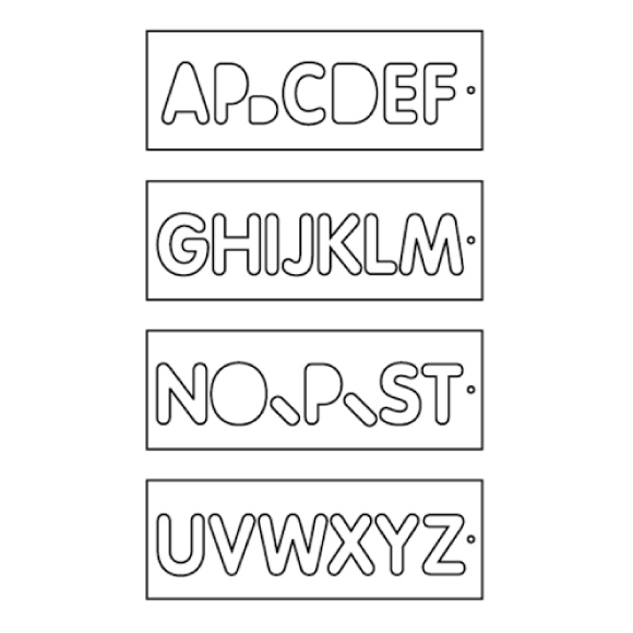 Frässchablonenset für Buchstaben, Gr. 57 mm A-Z