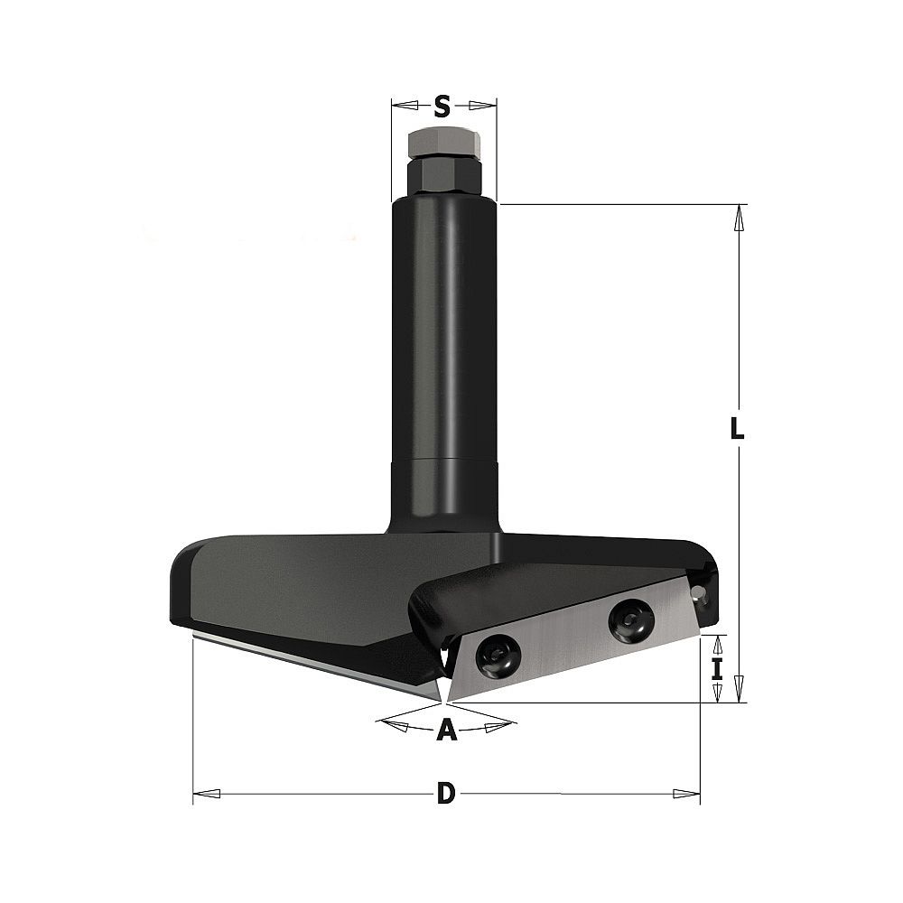 F465 Fasenfräser V-Fräser HW - 150° D96,5x12,4 L95 S=20 Z2