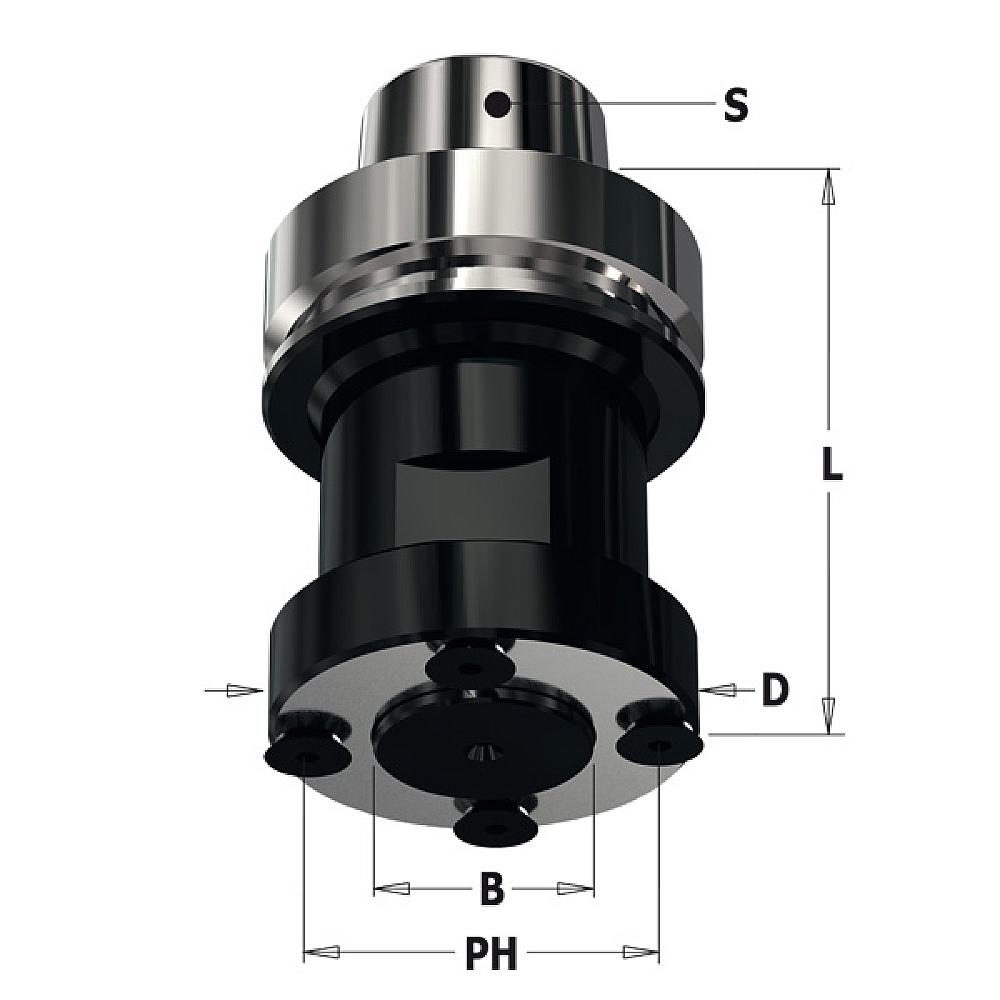 C183.420 Spannfutter für Nutsägeblätter, HSK-63F - D59 d30 L78mm