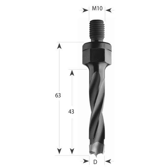 Gewindeschaft Hartmetall Dübelbohrer Schaft M10