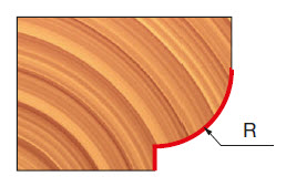 Freud Karniesfräser und Hohlkehlfräser mit oberem Lager Schaft 8 mm 13,2 x 8 (Schnitthöhe x Radius)