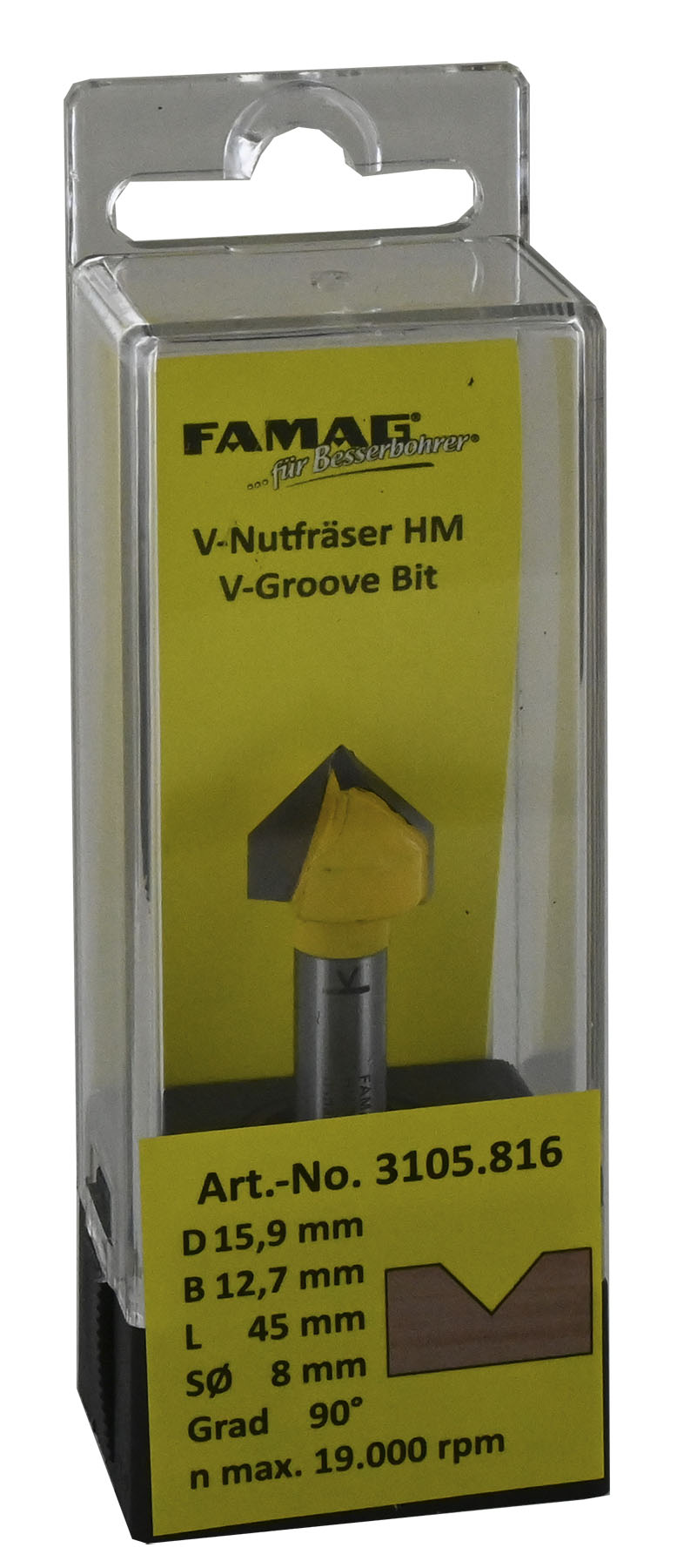 FAMAG HM-V-Nutfräser D12,7 B12,7 