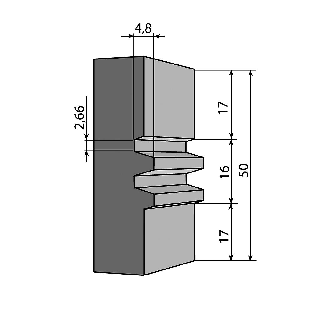 F620 Trapez-Verleimfräser MAN - D130x50 d30 Z2 ALU