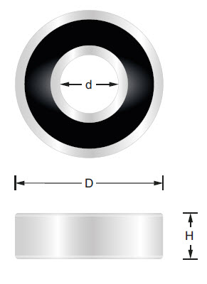 Titman B127 Anlauflager D=12,7 d=6,35 H=4,762