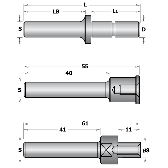 CMT C724 Aufnahmedorne für Schlitzfräser 823 - S=6