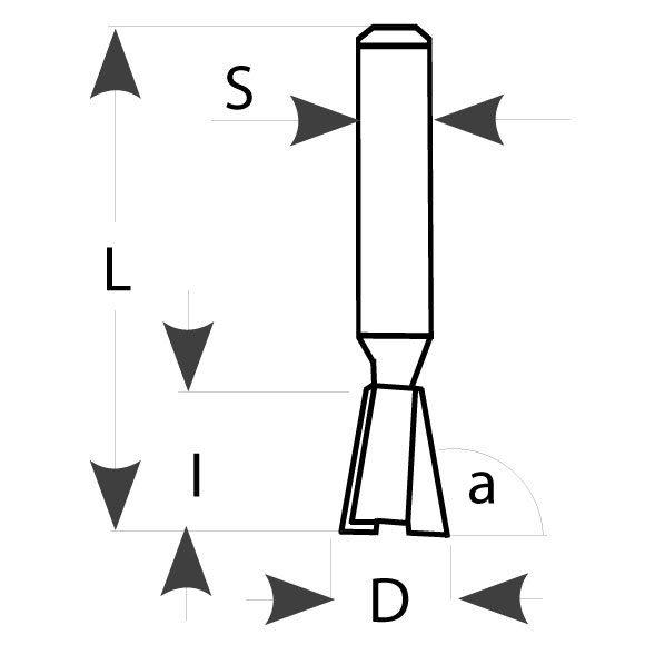 IGM M118 Schwalbenschwanzfräser - D12,7x12,7-14°x61 S=8 HW