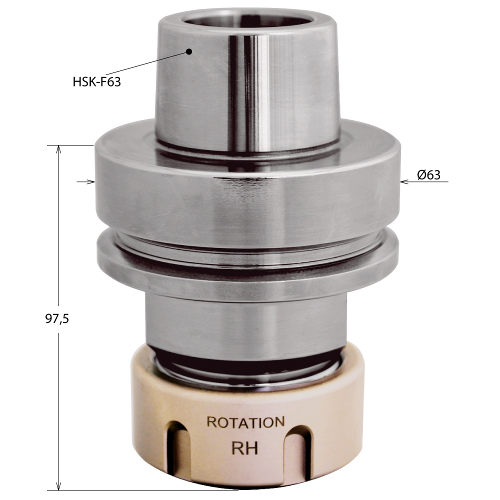 ER32-Spannzangenfutter mit HSK-Schaft für CNC RH&LH