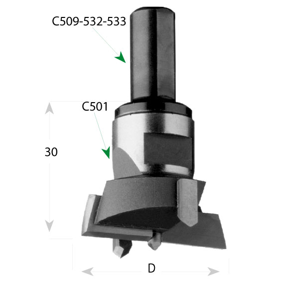 CMT C501 Wechselbohrer mit Gewindeschaft