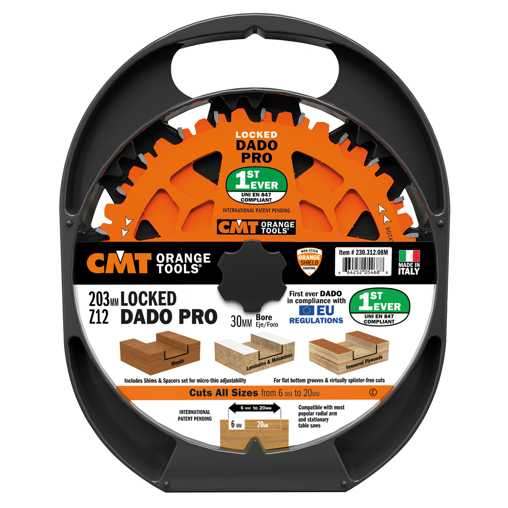 CMT Nutscheibe im Set DADO PRO Ø 203 x 6,2-20 d15,87 Z12 HW