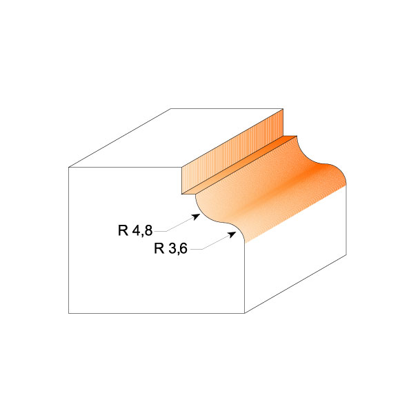 CMT C946 Multiradienfräser mit Falz - R4,8-3,6 D34,2x13 S=12 HW