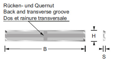 HW Wendemesser B=20 H=4.1 S=1.1 Z=4 Rücken-/Quernut