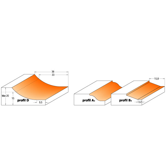 CMT C990 Abplattfräser - D47,6x9,5 t12,7-15 Profile A3 S=8 HW