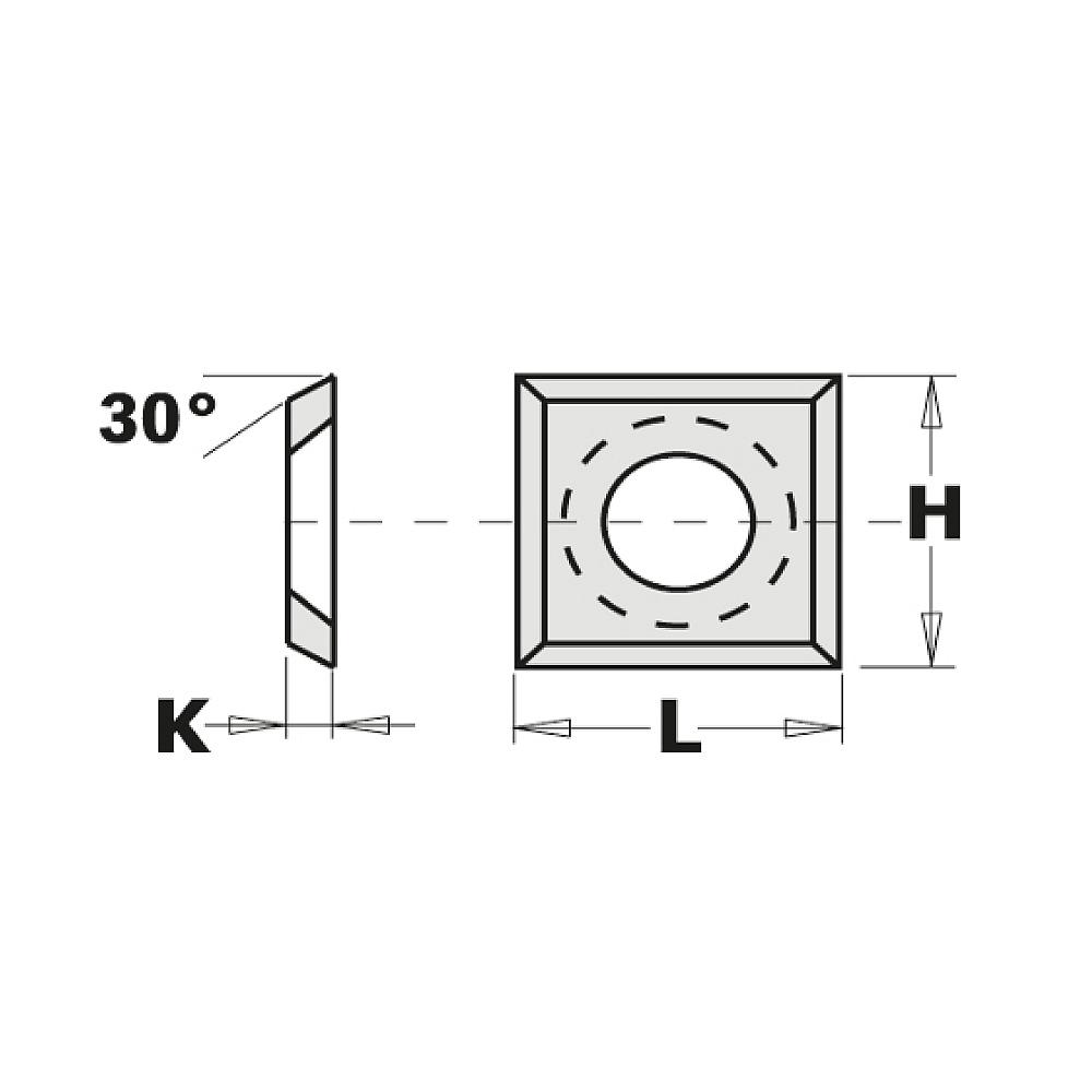 Wendeplatte - 14x14x2mm LaminoMDF