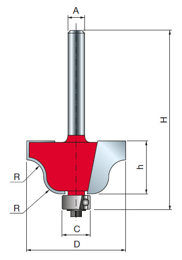 Freud Karniesfräser Schaft 6 mm 4 (Radius)