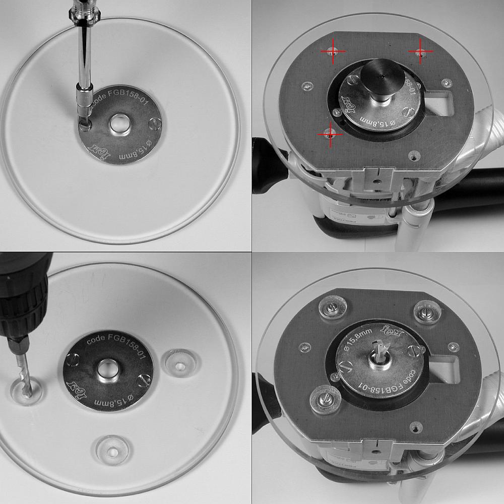 IGM Universal-Adapterplatte für Oberfräsen - für Schaftdurchmesser S= 8-12mm