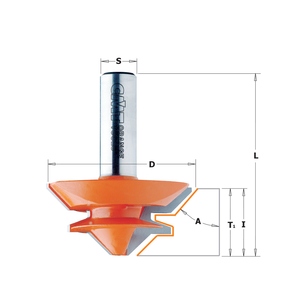 CMT C955 45°-Eckverbindungsfräser - D44,5x18 45° S=8 HW