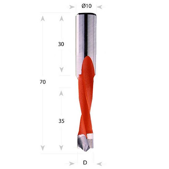 Dübelbohrer Serie 311 Xtreme, Gesamtlänge 70 mm, Schaft 10 mm