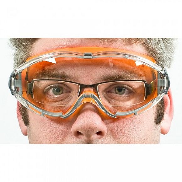 Uvex ULTRASONIC geschlossene Brille, durchsichtige Sichtscheibe, orange grau