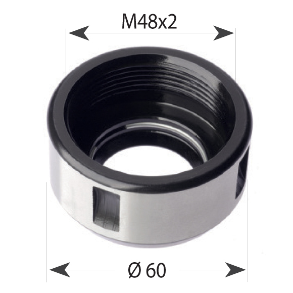 Mutter für Köpfe  HSK F400-01761 - M48x2-60 RH with bearing