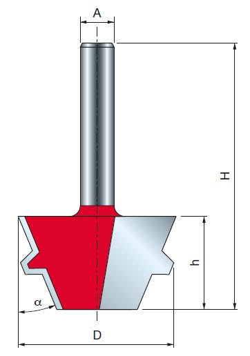 Freud zweiteiliges Gehrungsfräserset 22,5° Schaft 8 mm 22,5° x 22,2 (Winkel x Schnitthöhe)