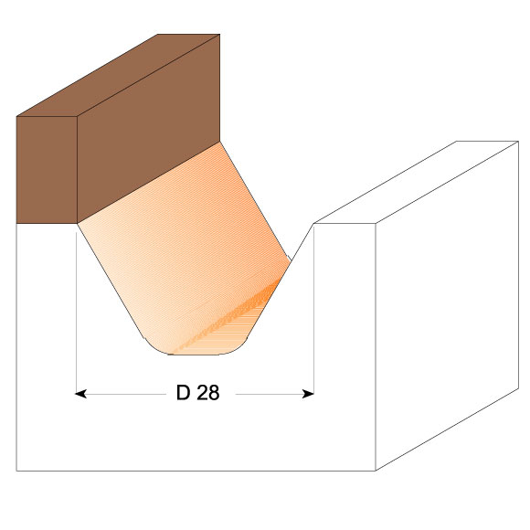 CMT C949 60°-Schriftfräser - D28x19 60° S=12 HW