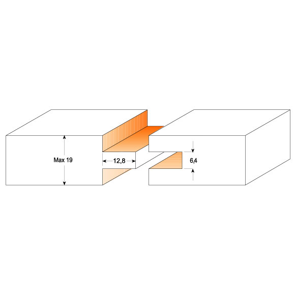 CMT C900 2-teilige Nut- und Federverbindungssets - D47,6x19 H12,8 S=12 HW