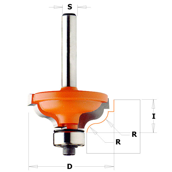 CMT C946 Multiradienfräser mit Falz - R4,8-3,6 D34,2x13 S=12 HW