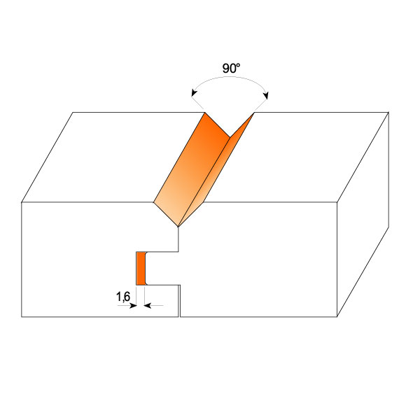 CMT C955 2-teilige V-Nut und Federverbindungssets - D44,4 t19-25,4 S=12 HW