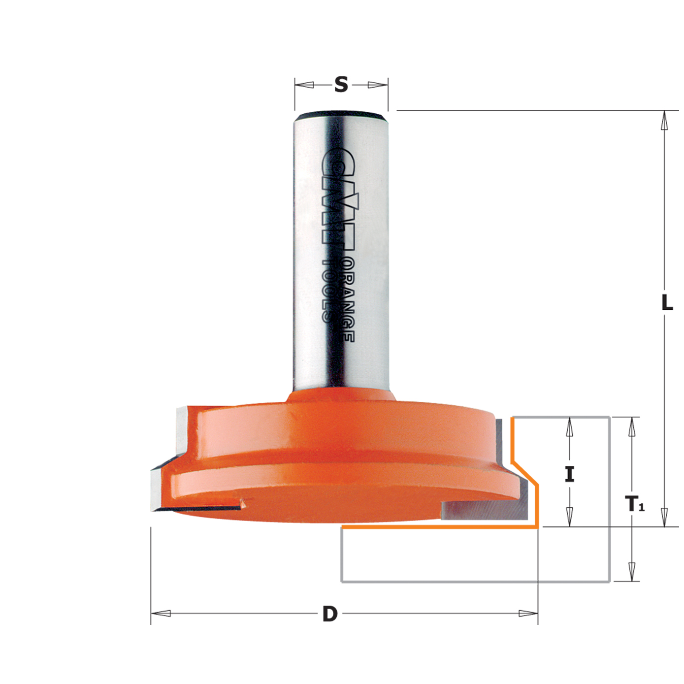 CMT C955 Fräser für Schubladen - D25,4x12,7 S=8 HW