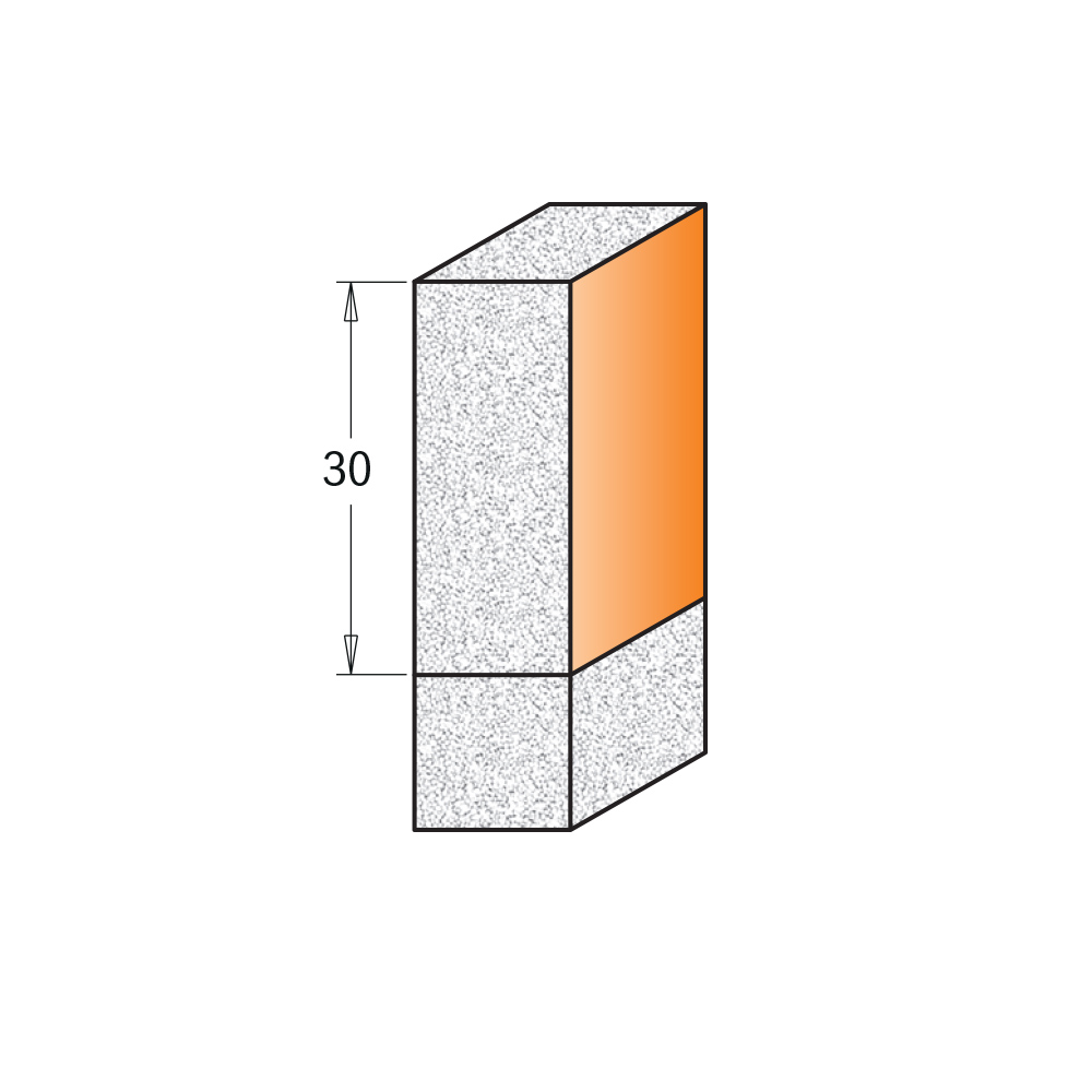 IGM F052 Wendeplatten-Bündigfräser für CORIAN - D19,05x30 L83 S=12