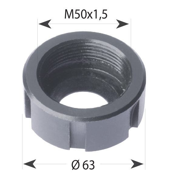 Mutter für Köpfe ER40 - M50x1,5-63 LH