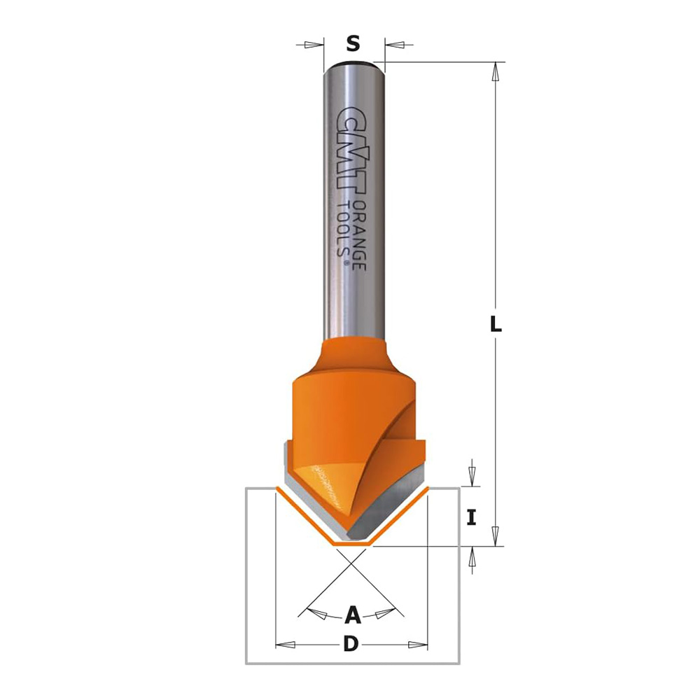 CMT C915 V-Nutfräser - 135° D18x3,3 S=8 HW