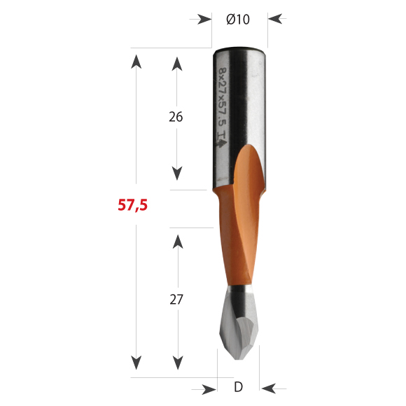 Hartmetall Dübelbohrer Serie 313 Xtreme für Durchgangslöcher, Schaft 10 x 26 mm