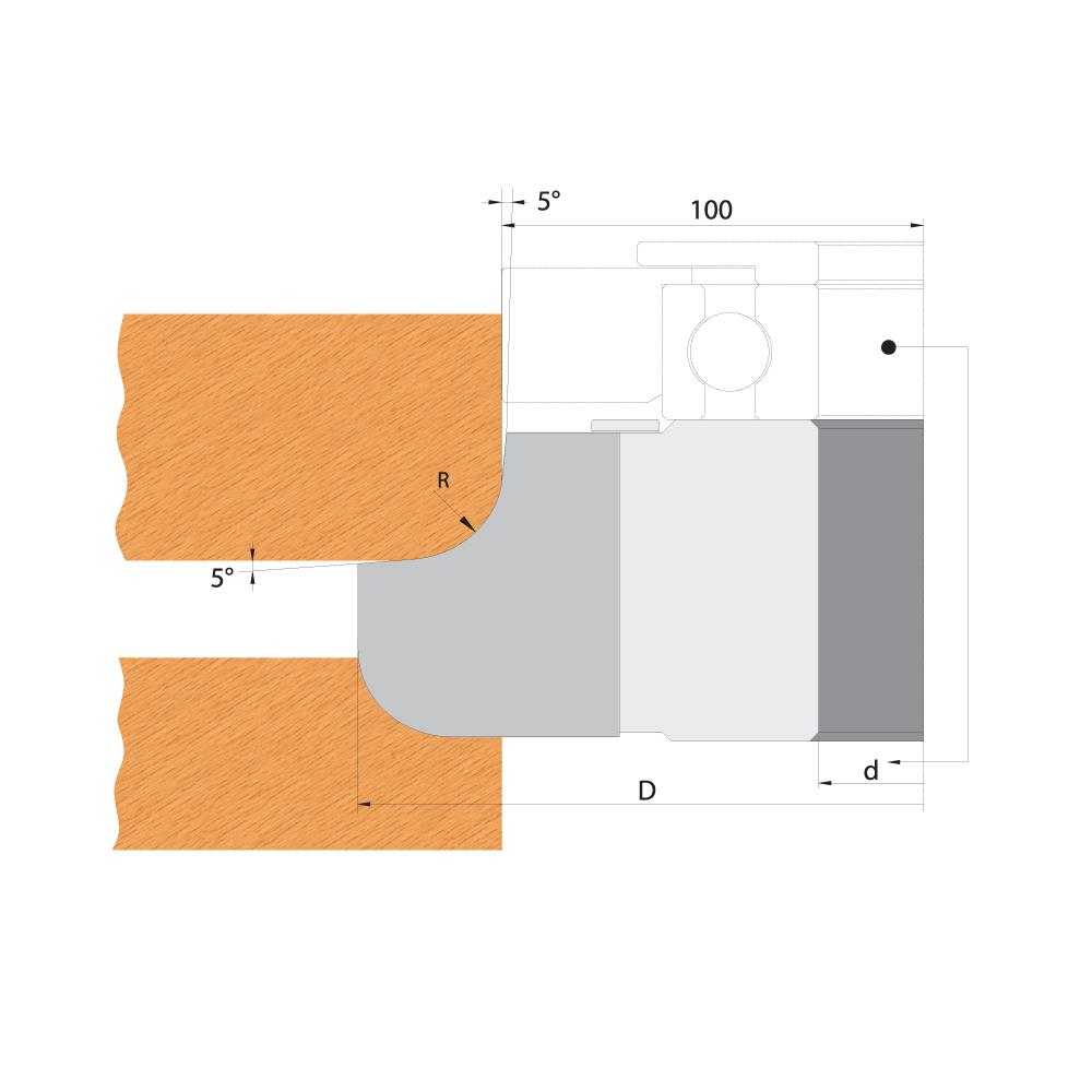 F612 Multi-Viertelstabfräser konkav + konvex R4 MAN - D119x25 d30 Z2 ALU