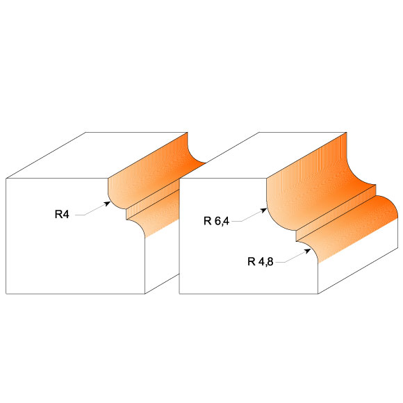 CMT C944 Profilfräser mit Falz - R4 D28,7x13 S=12 HW